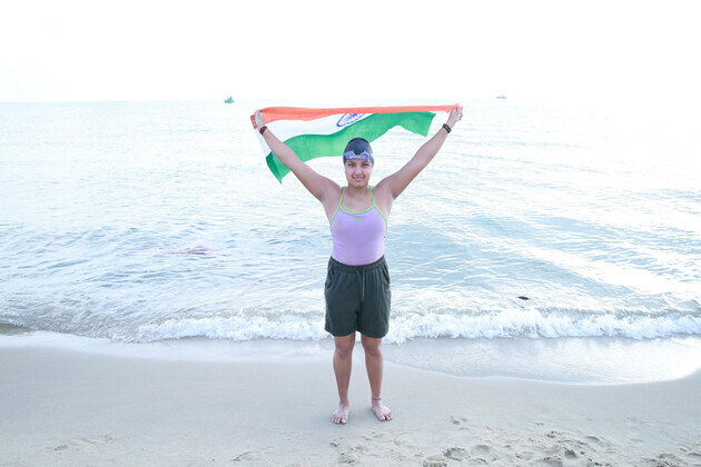Kamya Bhardwaj, a Delhi University student smashes record in grueling Palk Strait swim