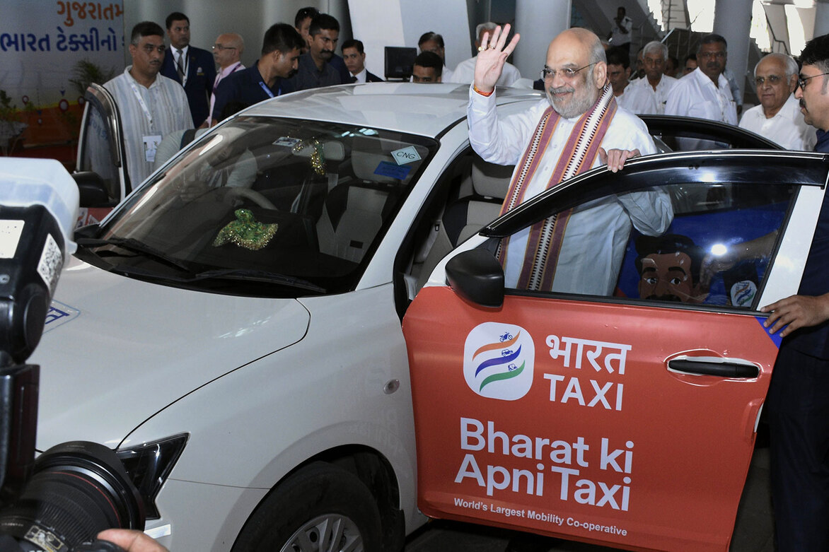 Union Minister Amit Shah inaugurates 'Bharat taxi' in Gujarat