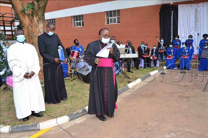 The Metropolitan Archbishop, Dr Cyprian Kizito Lwanga delivers his speech