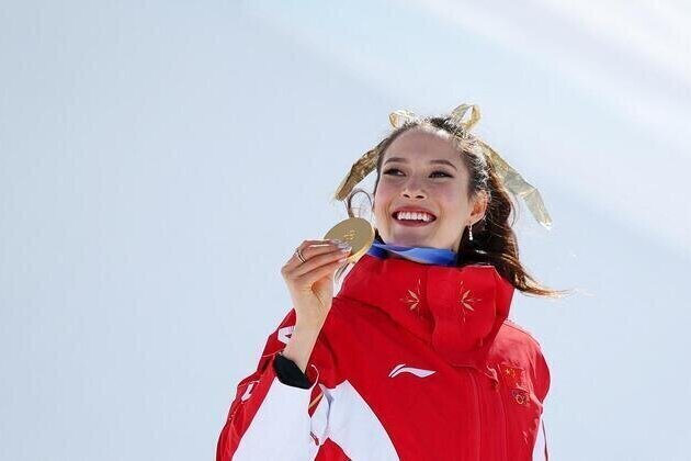 Eileen Gu retains halfpipe crown, sets Olympics freestyle medal record