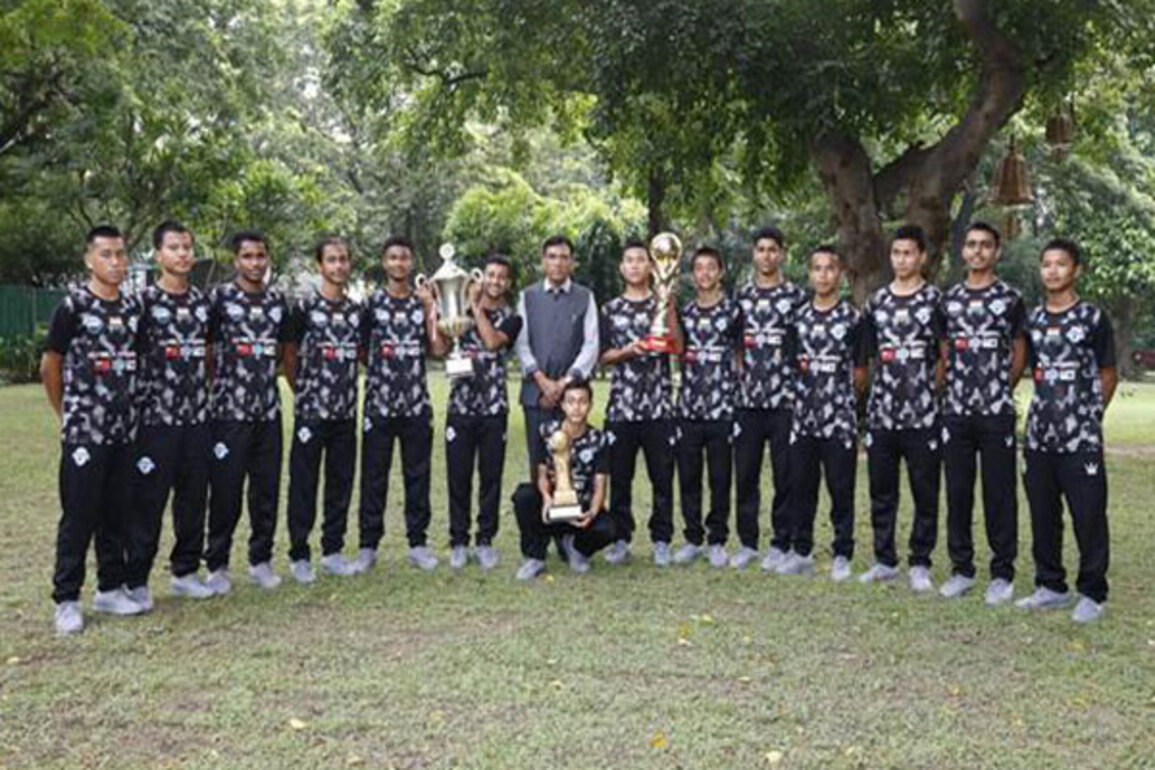 Mansukh Mandaviya felicitates young footballers after historic European treble; calls it new beginning for football in India