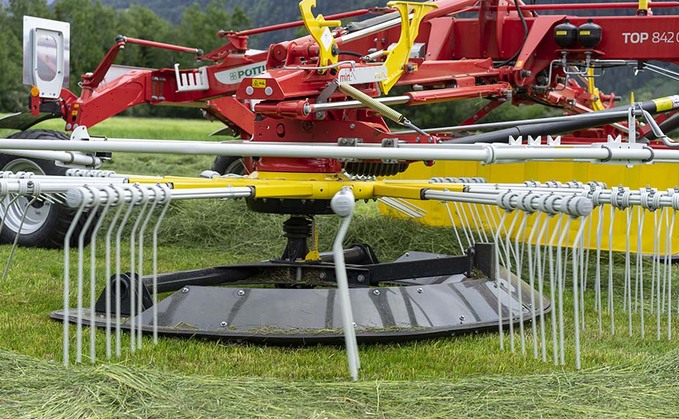 Pottinger now offering plastic skid option on twin rotor rake