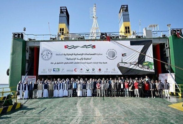 7th UAE aid ship for Gaza docks at Al Arish Port