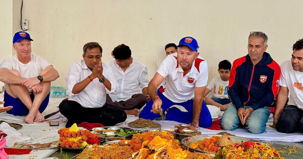 Punjab Kings performs puja ahead of IPL 2026 season