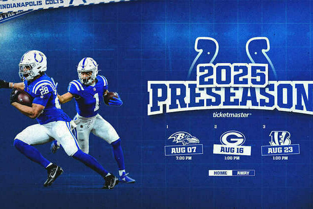 Colts announce opponents, dates for 2025 preseason games
