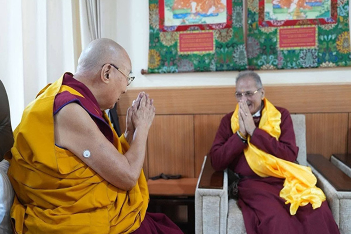Ladakh LG Kavinder Gupta meets Dalai Lama, seeks his blessings