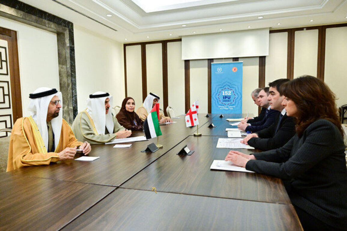 Saqr Ghobash meets Georgian Parliament Chairman on sidelines of 152nd IPU Assembly in Istanbul
