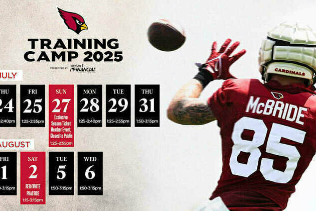 Arizona Cardinals Announce 2025 Training Camp Dates