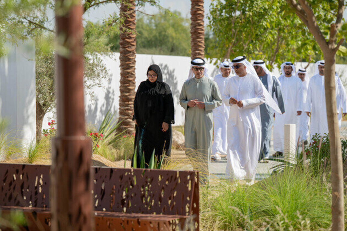 Hazza bin Zayed visits Al Sarooj Park, reviews updated facilities following redevelopment