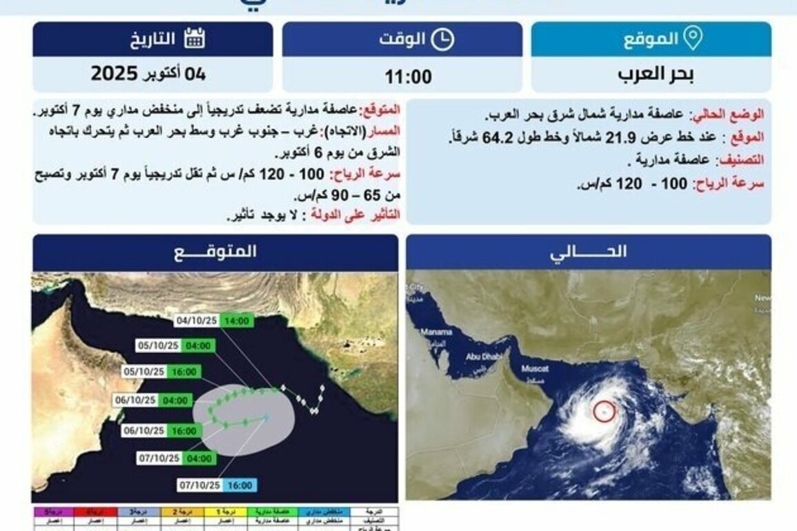 NCM: Tropical storm present in northeastern Arabian Sea; no impact on country