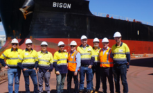  FEL team at commencement of loading of MV Bison