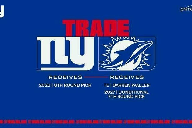 Giants trade TE Darren Waller to Dolphins