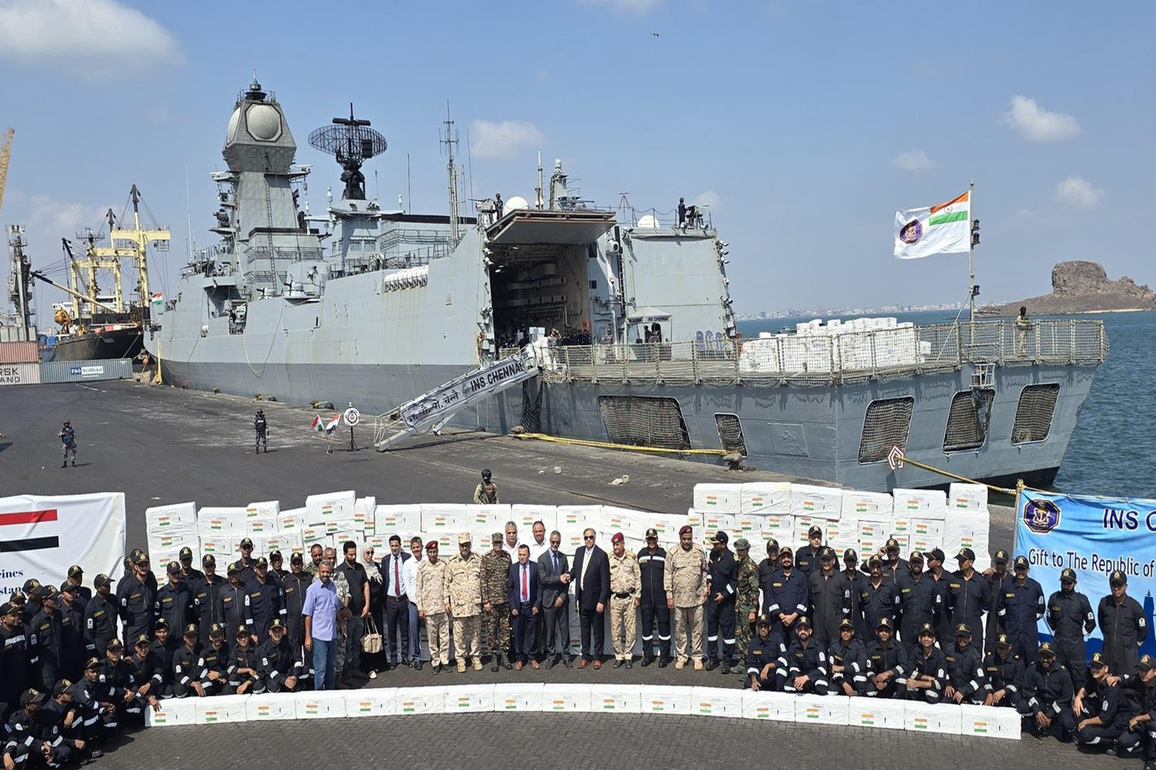 Indian Navy delivers 67 tons of medical aid to Yemen following flash floods