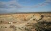 Looking south across the Devon gold mine pit.