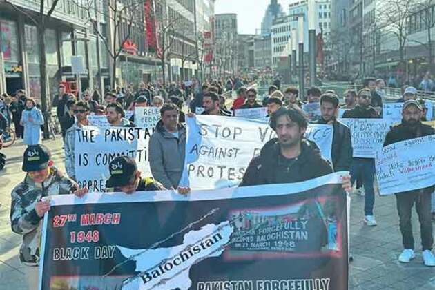 BNM holds protest in Germany to mark 77 years of Pakistan's occupation of Balochistan