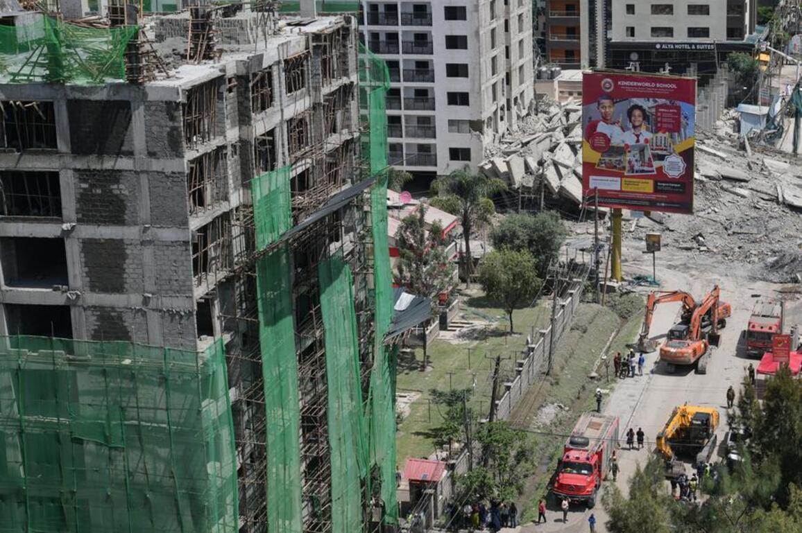 1 injured, 2 missing after 16-story building under construction collapses in Kenya