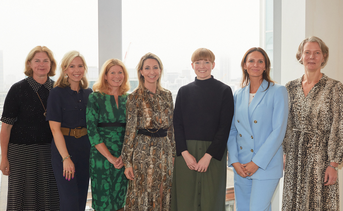 Pension Chapter partners (L-R): Sackers' Georgina Stewart, JHI's Charley Smith, NGUKPS' Rhonda Moon, The Female Forum's Nora Stolz, Rothesay's Cleo Taylor-Smith, LCP's Nathalie Sims, and Sackers' Eleanor Daplyn