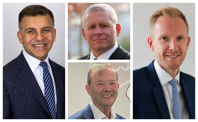 L-R: Raj Mody, Rob Byett (top), John Lister (bottom) and Michael Porter 