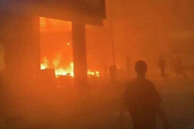 Libyan football fans set prime ministers office on fire 