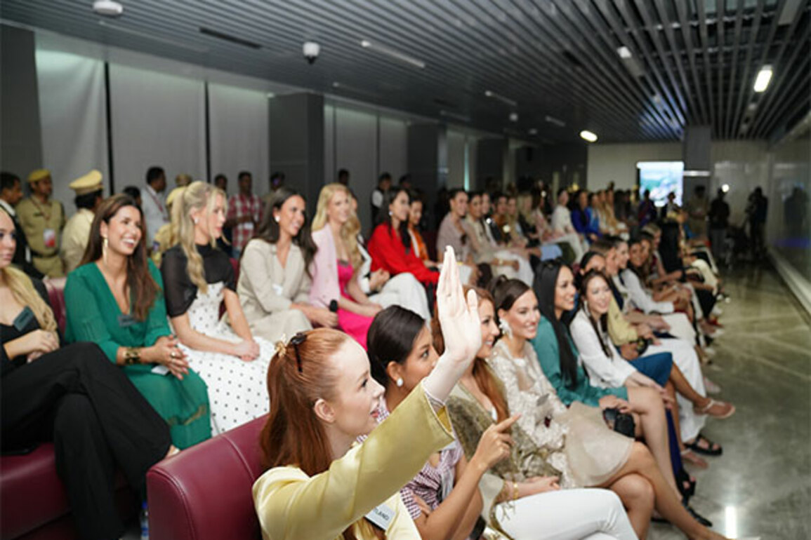 Miss World contestants explore Telangana's advanced public safety network at TGICCC