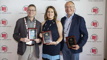 The 2024 DFI President Award winners – (l-r) Jamey Rosen, Mary Ellen Large and Maurice Bottiau