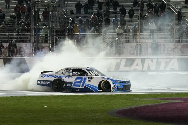 Austin Hill gets another Xfinity win, taking drama-filled Atlanta