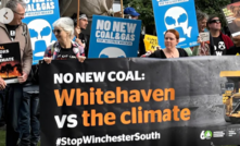 Protest to stop new coal project before the hearing this morning