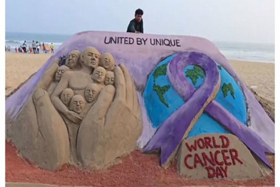 Odisha artist Manas Sahoo creates meaningful sand sculpture for World Cancer Day