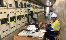 Sedgman and New Century employees re-energising the Century mine electrical substation.