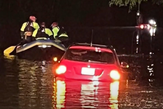 Va. first responders rescue flood victims from vehicles