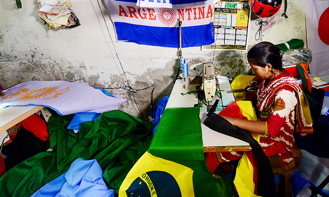 World Cup fever causes sleepless nights for Bangladesh flagmakers World Cup fever causes sleepless nights for Bangladesh flagmakers