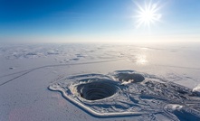 Aerial view of the Diavik diamond mine