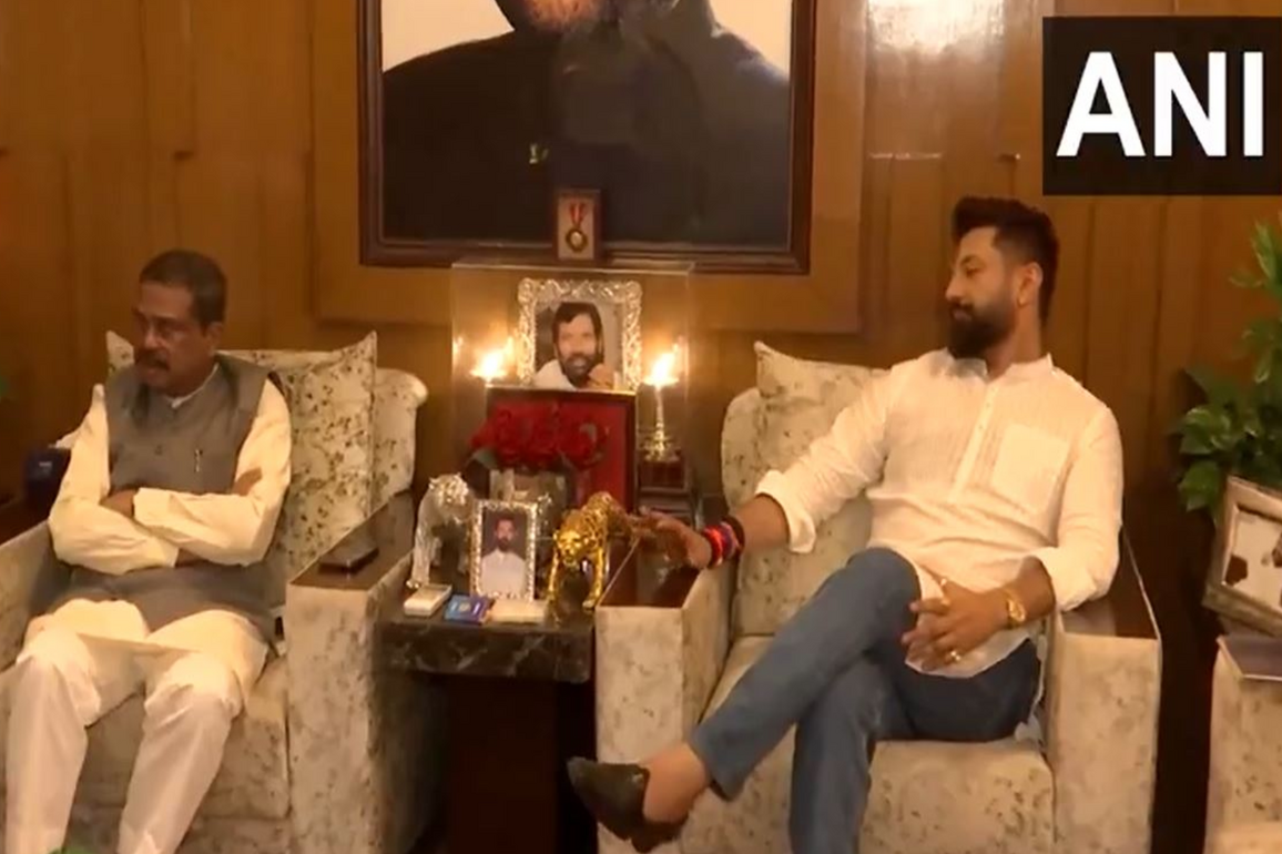 Dharmendra Pradhan, Chirag Paswan meet to discuss seat sharing arrangement for Bihar polls