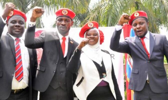 Bobi Wine's 150-member team Bobi Wine's 150-member team