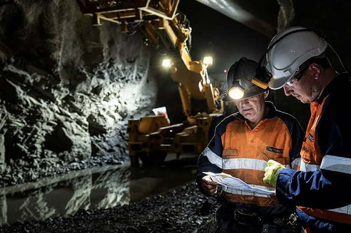 Barminco workers underground at Rosemont.