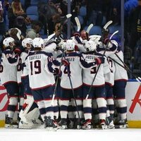 Miles Wood tallies twice late to lift Blue Jackets past Sabres