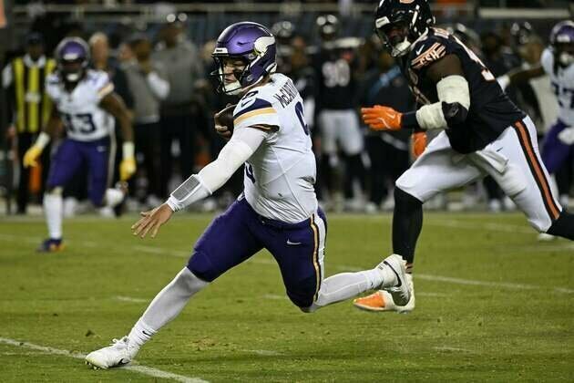 J.J. McCarthy recovers from pick-6, rallies Vikings to win over Bears