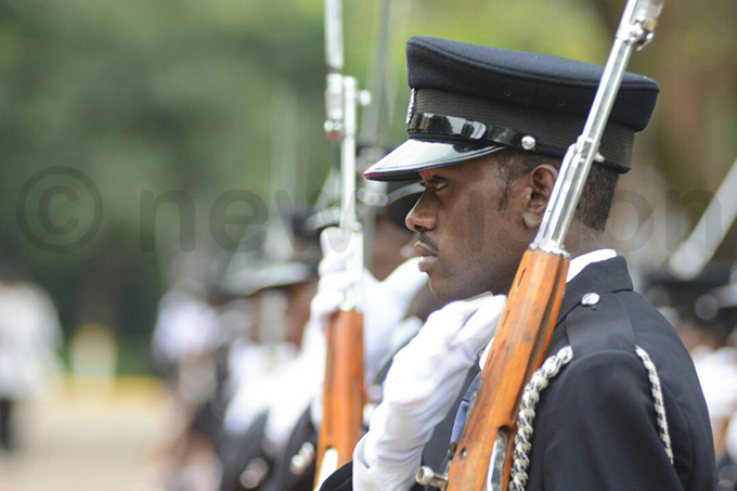 ganda olice officers take part in a parade ahead of the address hoto by iriam amutebi