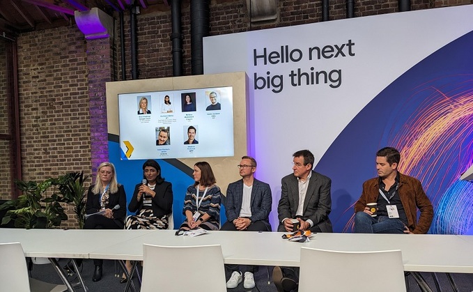 From left to right: Bron Hastings, VP, Google Cloud; Harmeen Mehta, CDIO, BT; Melissa Mulholland, CEO, Crayon; Gavin Jackon, CEO, Oxa; Adam Raeburn-James, CTO, Unilever; and Stephan Pretorius, CTO, WPP