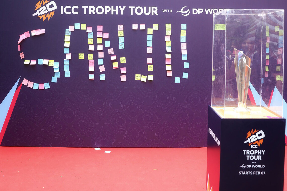 ICC Men's T20 WC Trophy Tour reaches alma meters of Hardik, Ishan, Samson