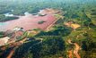 A mine tailings reservoir in Magadascar 