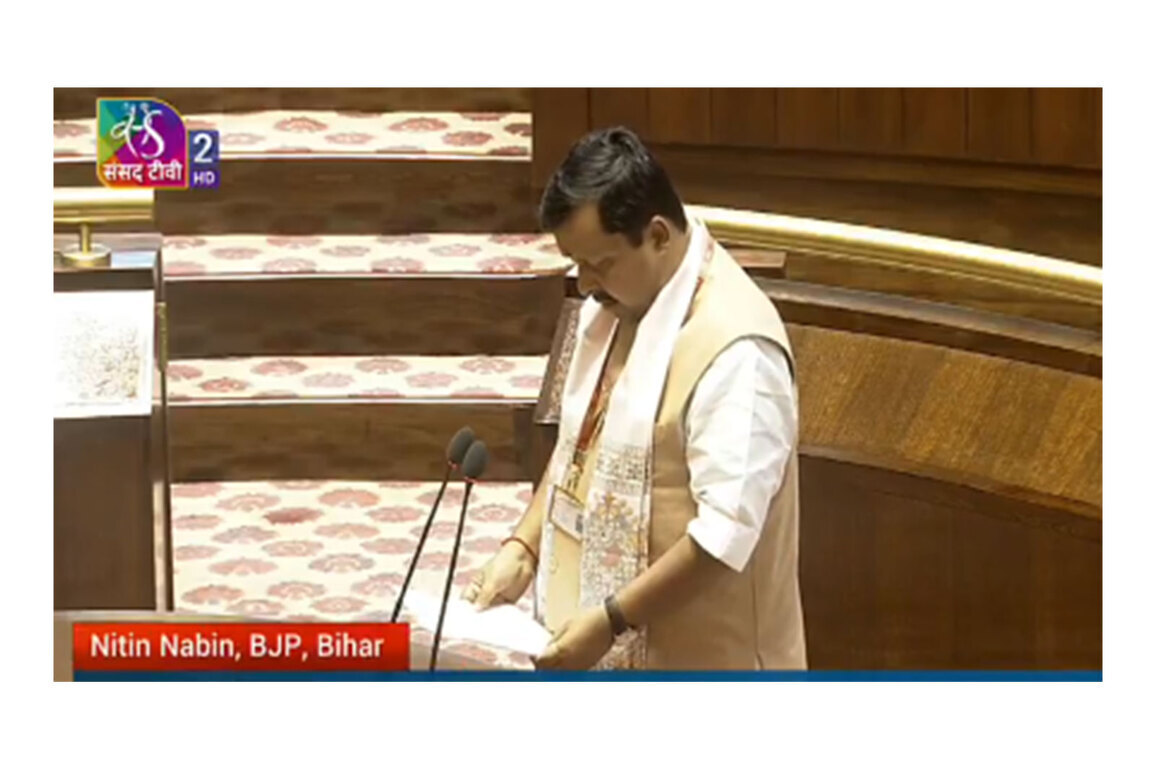 BJP President Nitin Nabin takes oath as Rajya Sabha member