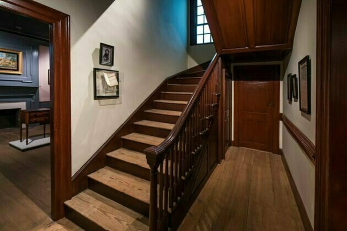 A staircase in a small, decorative arts museum tells a harrowing story of terror, abuse and enslavement