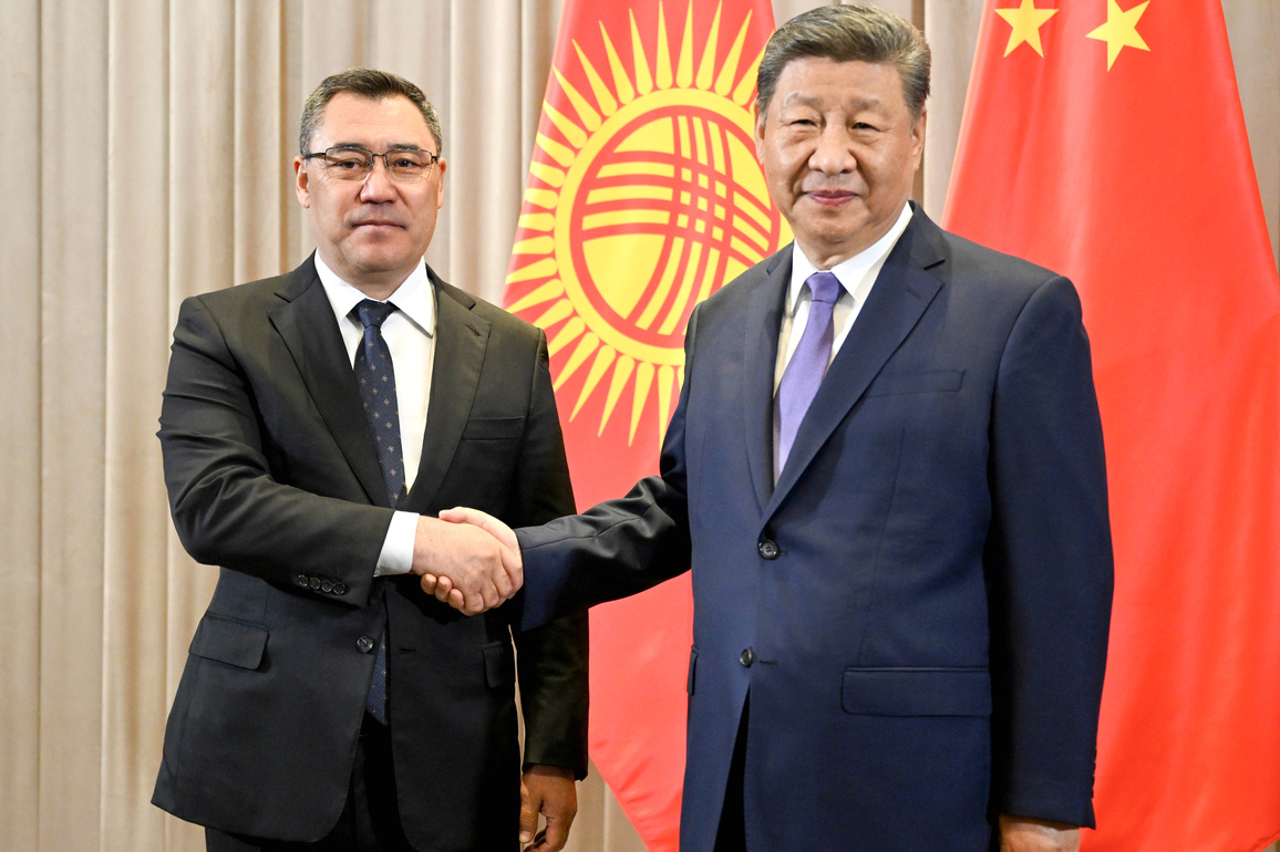 KAZAKHSTAN-ASTANA-CHINA-XI JINPING-KYRGYZ PRESIDENT SADYR JAPAROV-MEETING