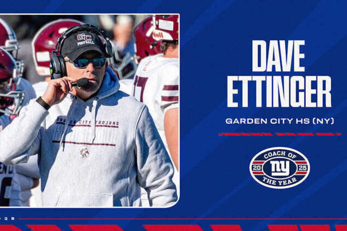 Giants name Garden City's Dave Ettinger Coach of the Year