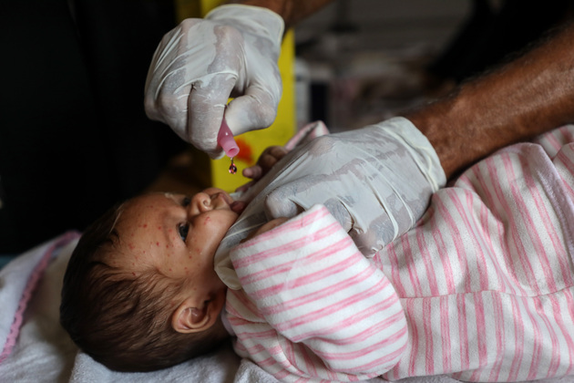 MIDEAST-GAZA CITY-CHILDREN-VACCINATION