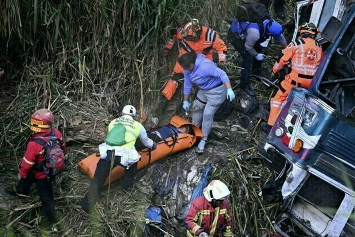 At Least 55 Dead After Guatemala Bus Plunges into Ravine