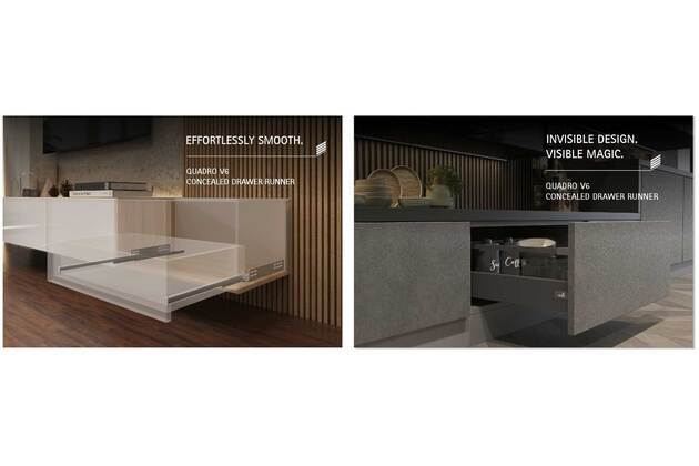 Hettich's Quadro V6 Concealed Drawer Runner Offers Premium Furniture Performance