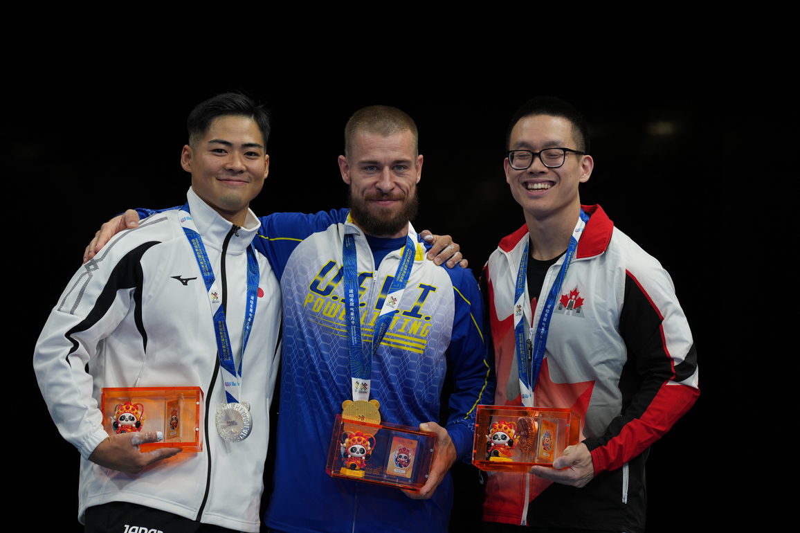 (SP)CHINA-CHENGDU-THE WORLD GAMES 2025-POWERLIFTING-MEN'S LIGHTWEIGHT-VICTORY CEREMONY (CN)