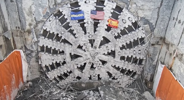 TBM Chessie breaking through on the Parallel Thimble Shoal Tunnel Project at the Chesapeake Bay Bridge-Tunnel (CBBT), Virginia, US